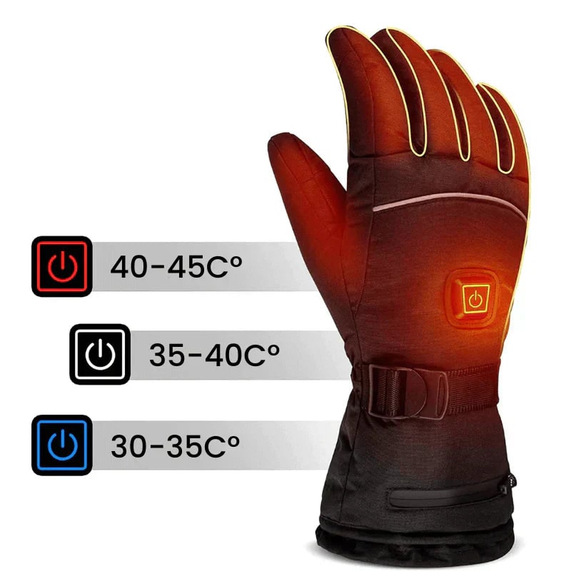 Rechargeable Heated Winter Snow Ski Gloves with Touchscreen Fingertips and Battery Packs - Image 3