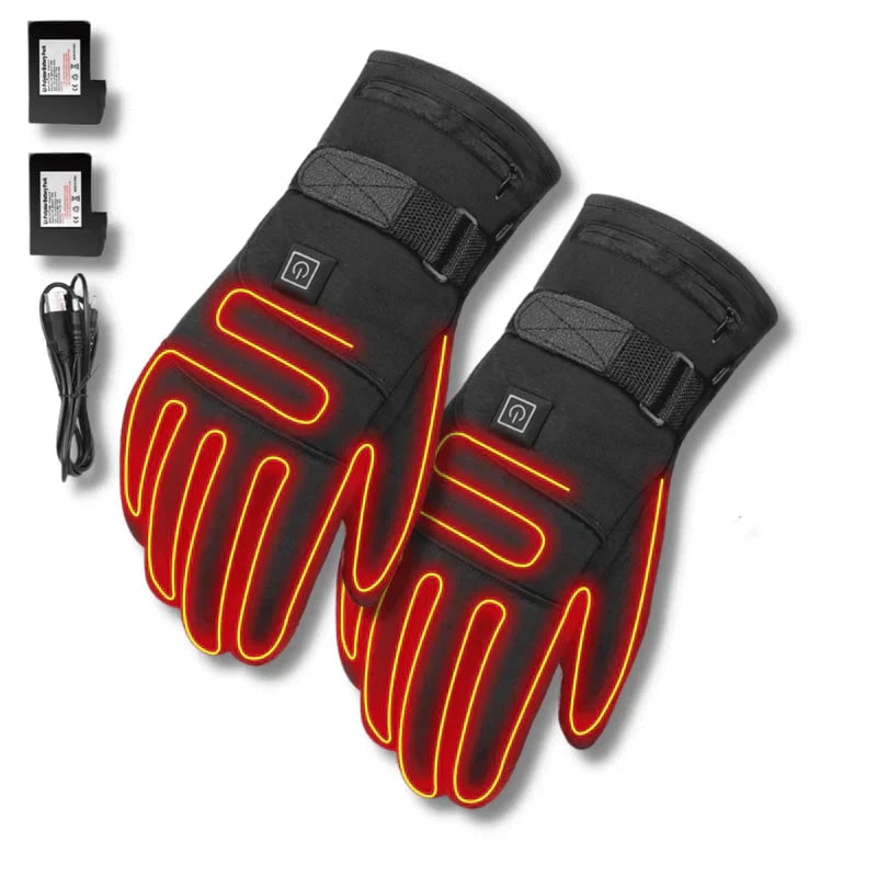 Rechargeable Heated Winter Snow Ski Gloves with Touchscreen Fingertips and Battery Packs - Image 4