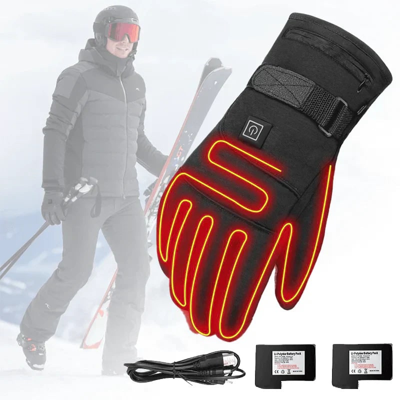 Rechargeable Heated Winter Snow Ski Gloves with Touchscreen Fingertips and Battery Packs - Image 6