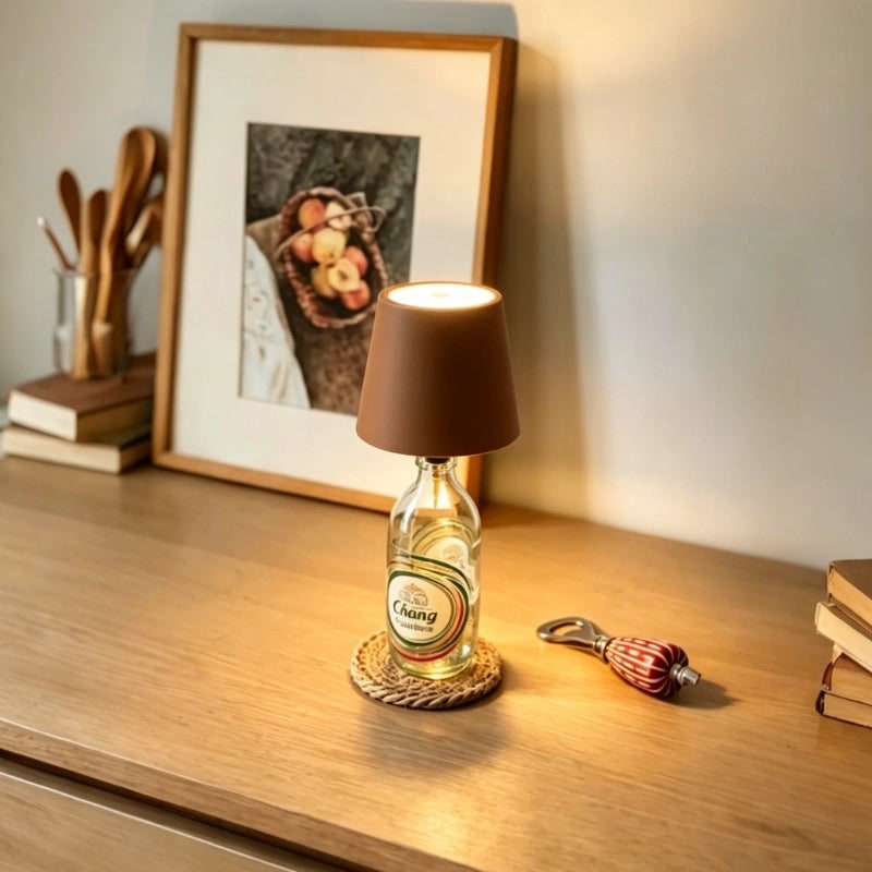 Rechargeable LED Bottle Lamp Warm White Cordless Portable Wireless Mini Usb - Image 7
