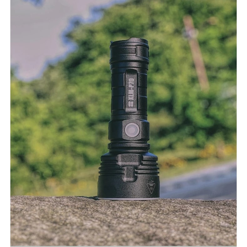 Rechargeable LED Flashlight Torch with High Lumen Output Aluminum Alloy Body and Grooved Grip Handle - Image 1