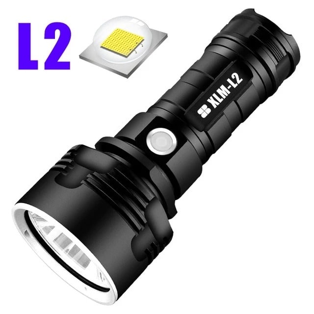Rechargeable LED Flashlight Torch with High Lumen Output Aluminum Alloy Body and Grooved Grip Handle - Image 9