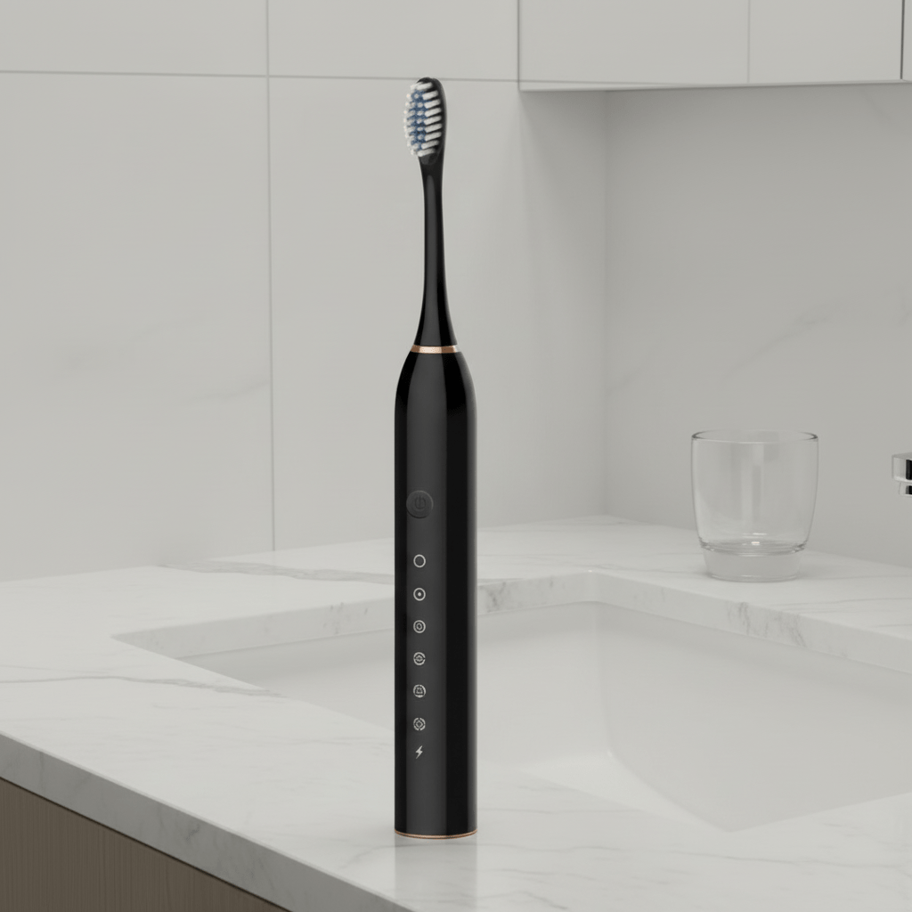 Rechargeable Ultrasonic Electric Toothbrush Portable USB LED Replacement Heads Travel Case - Image 1
