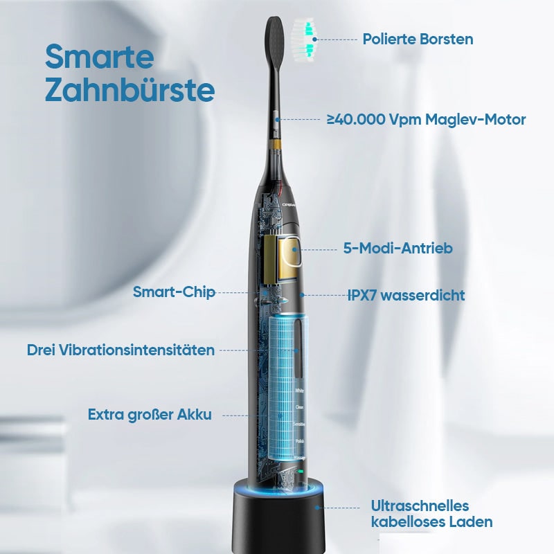 Rechargeable Ultrasonic Electric Toothbrush Sonic Wireless LED Dock Vibrating - Image 2