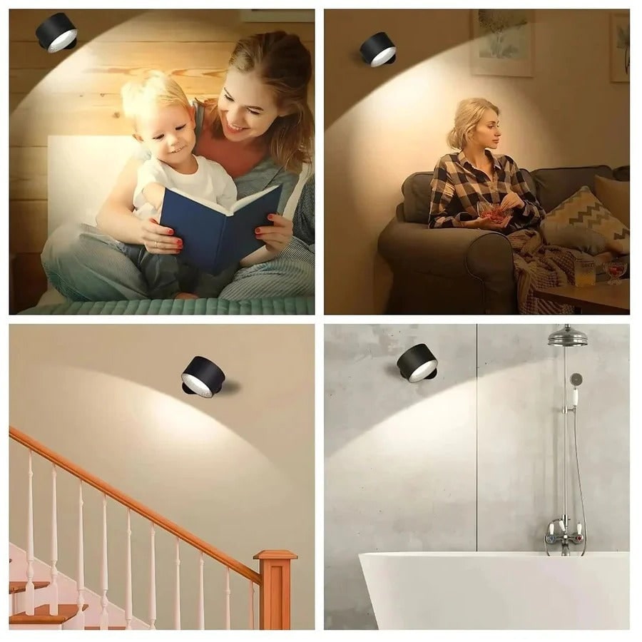 Rechargeable Wall Sconce and Modern Lamp with 360° Rotating Magnetic Head and Remote Control - Image 16