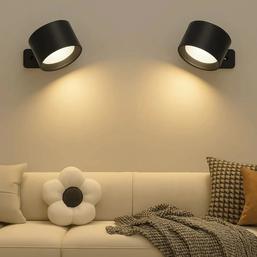 Rechargeable Wall Sconce and Modern Lamp with 360° Rotating Magnetic Head and Remote Control - Image 2