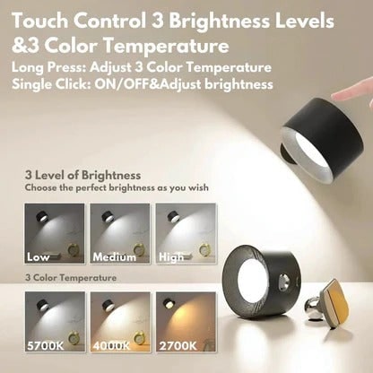 Rechargeable Wall Sconce with 360° Rotation Magnetic Head and Wireless LED Lighting - Image 14