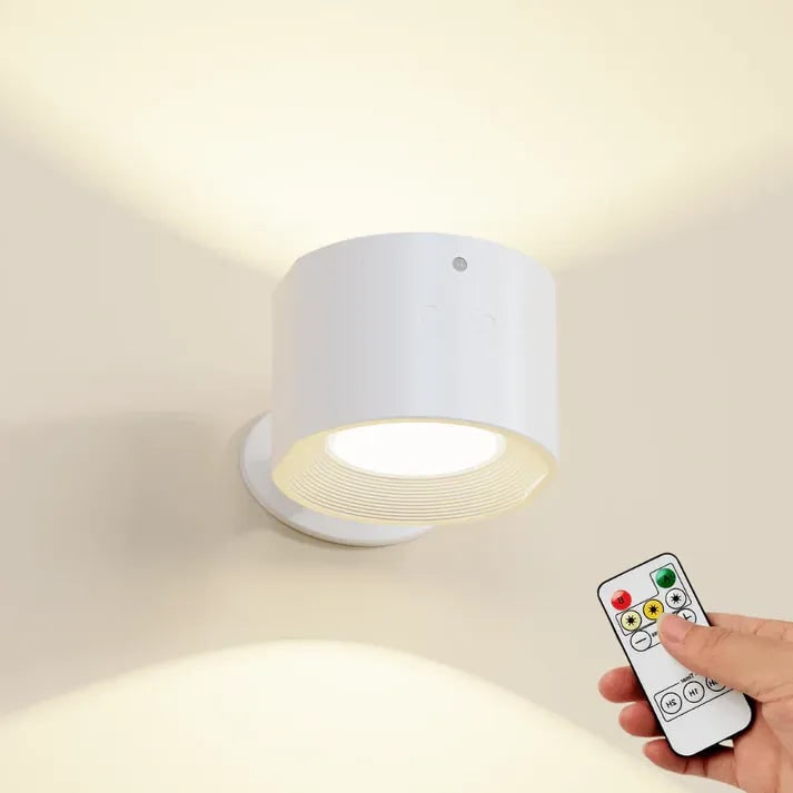 Rechargeable Wall Sconce with Battery Operated Modern Lighting Magnetic Rotation and Remote Control - Image 2