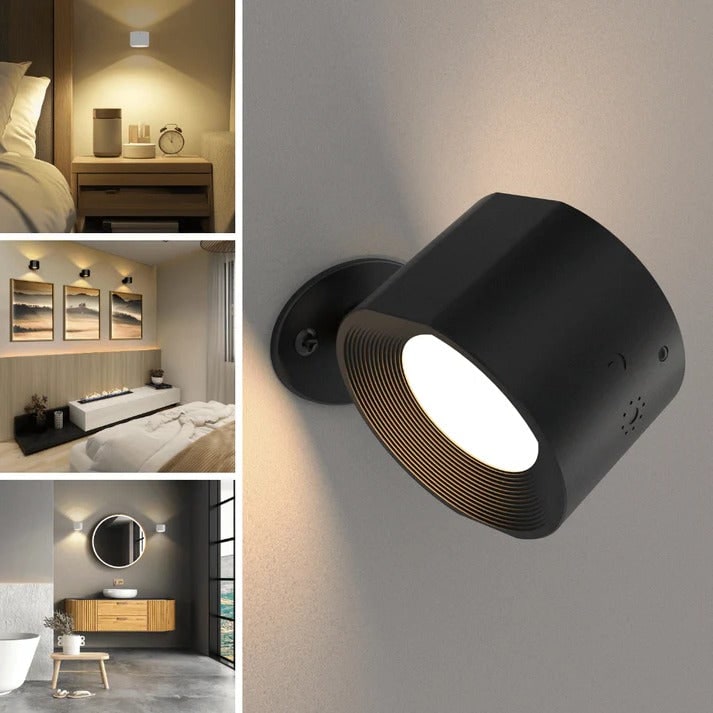 Rechargeable Wall Sconce with Battery Operated Modern Lighting Magnetic Rotation and Remote Control - Image 4