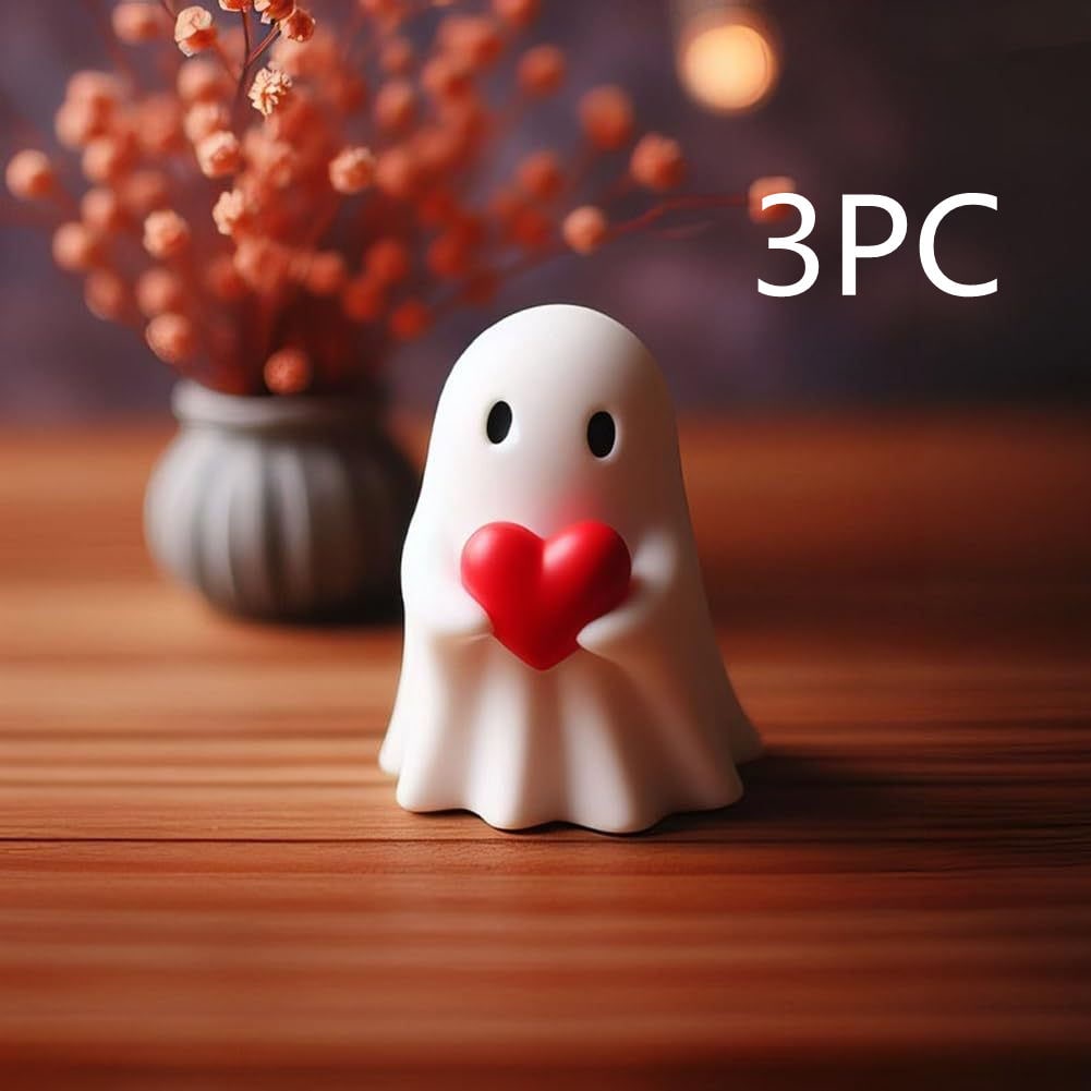 Resin Ghost Figurine Decor with Standing Base for Halloween Home Shelf Decorations Statue - Image 1