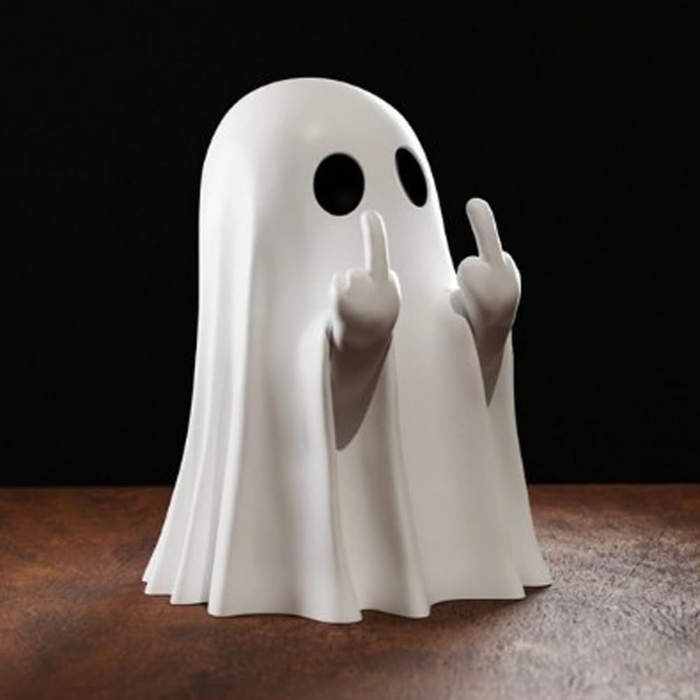 Resin Ghost Figurine Decor with Standing Base for Halloween Home Shelf Decorations Statue - Image 11