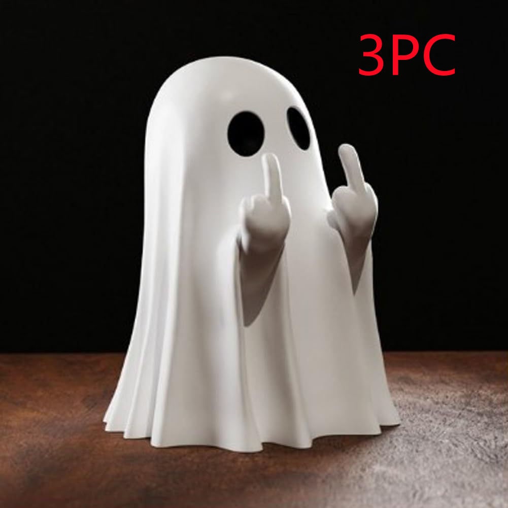 Resin Ghost Figurine Decor with Standing Base for Halloween Home Shelf Decorations Statue - Image 9