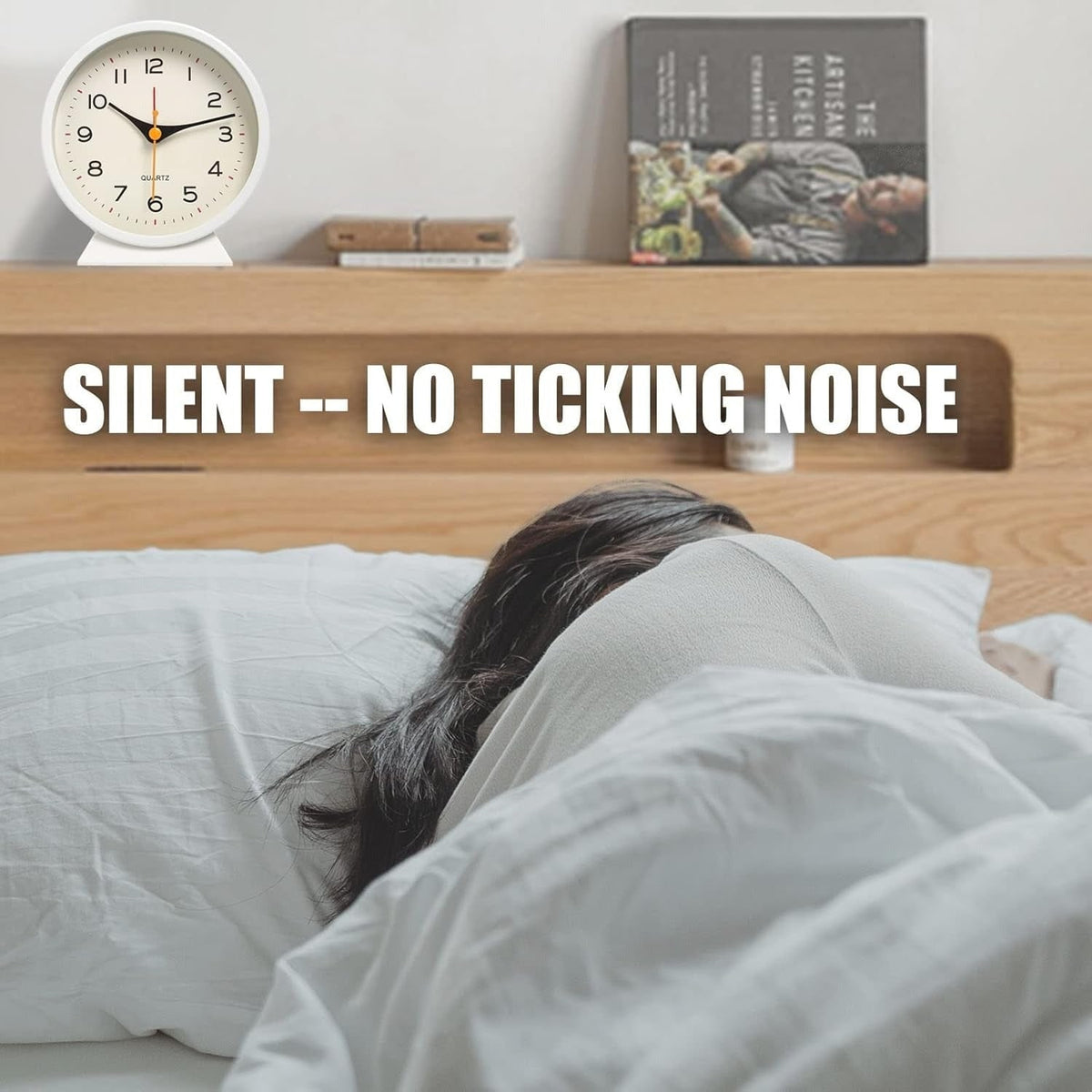 Retro Analog Alarm Clock with Silent Quartz Movement and Backlight - Image 8