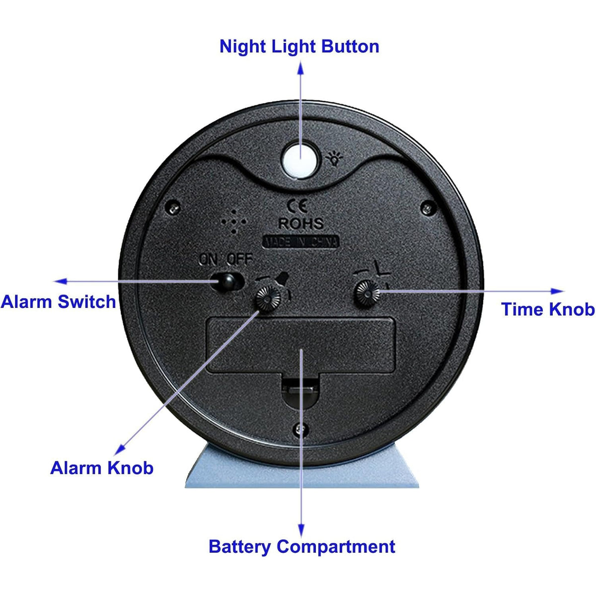 Retro Analog Alarm Clock with Silent Quartz Movement and Backlight - Image 9