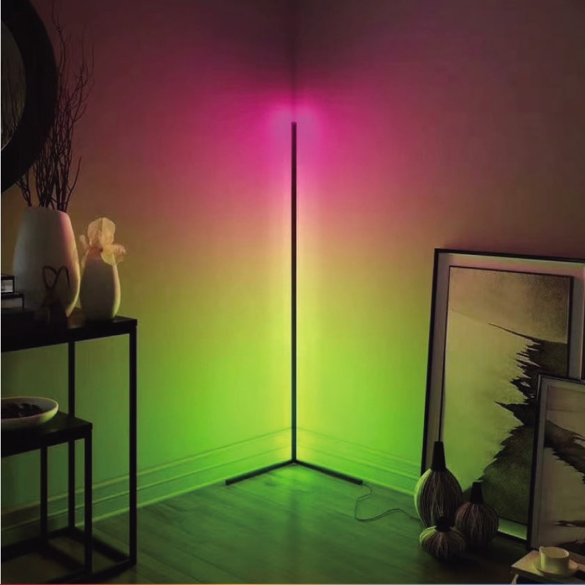 Rgb Corner Floor Lamp with Remote Control and Color Changing LED Ambient Lighting Hanging - Image 1