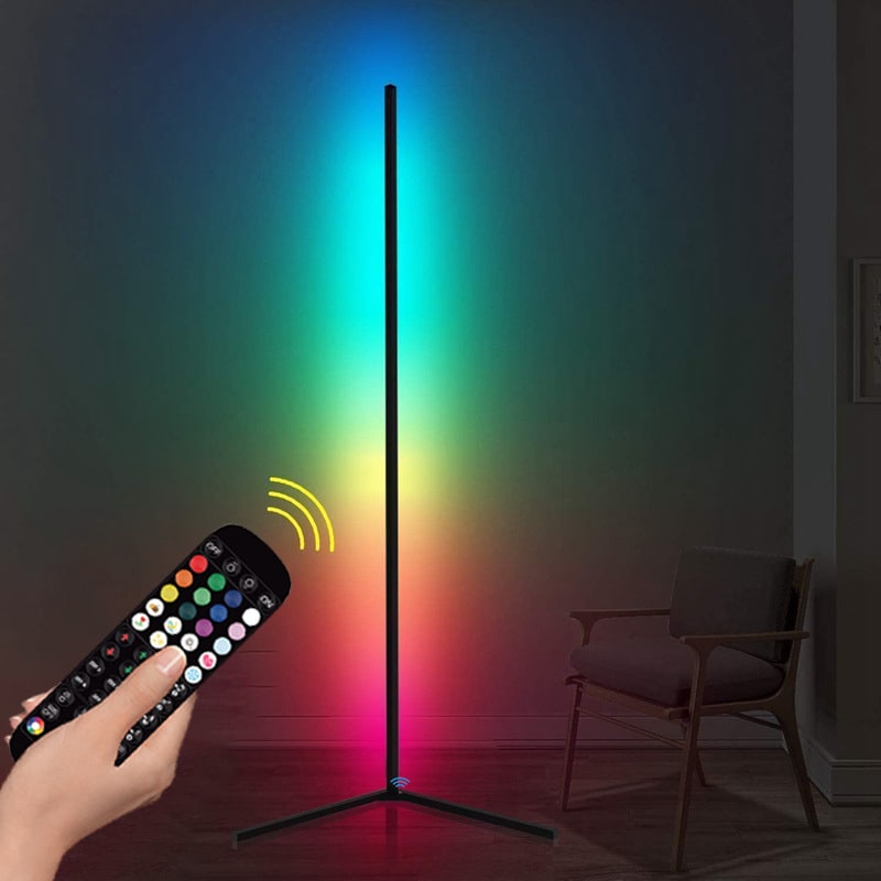 Rgb Corner Floor Lamp with Remote Control and Color Changing LED Ambient Lighting Hanging - Image 2