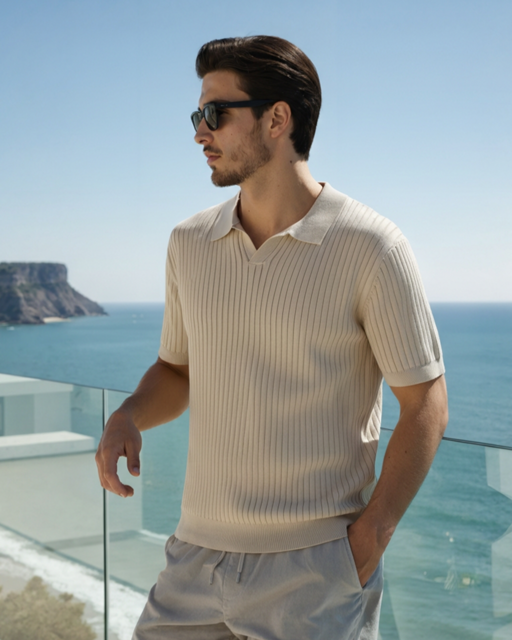 Luxury Ribbed Polo Shirt