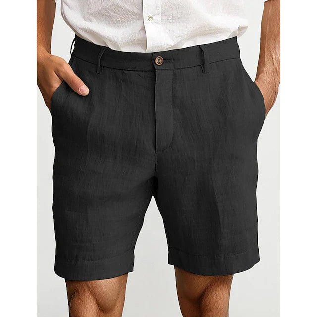 Men’s Linen-Style Summer Shorts for Casual Wear – Lightweight Holiday Shorts for Travel and Everyday Outfits