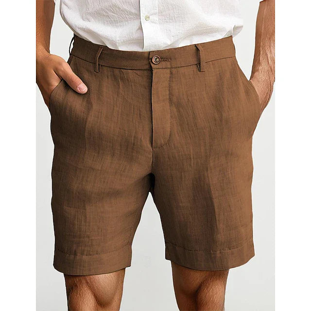 Men’s Linen-Style Summer Shorts for Casual Wear – Lightweight Holiday Shorts for Travel and Everyday Outfits