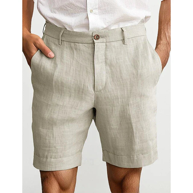 Men’s Linen-Style Summer Shorts for Casual Wear – Lightweight Holiday Shorts for Travel and Everyday Outfits