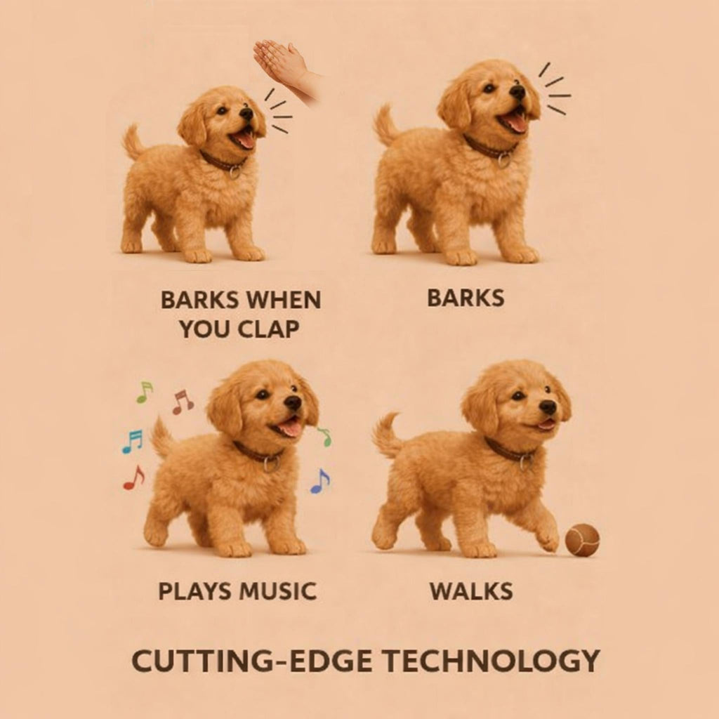 Realistic Interactive Plush Golden Retriever Puppy – Perfect Gift for Kids Ages 3 and Up