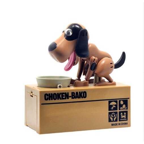 Robotic Dog Piggy Bank Big Huge Automatic Coin Eating Bowl and Googly Eyes Large - Image 4