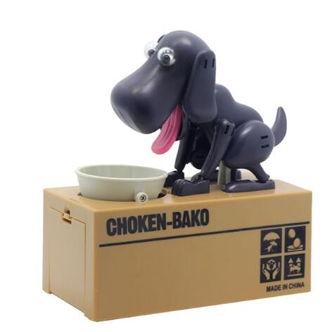Robotic Dog Piggy Bank Big Huge Automatic Coin Eating Bowl and Googly Eyes Large - Image 5