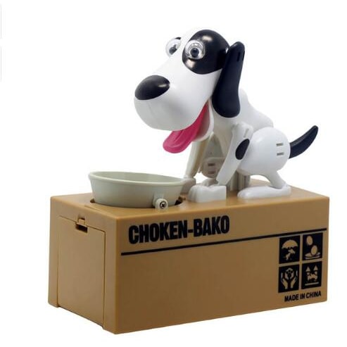 Robotic Dog Piggy Bank Big Huge Automatic Coin Eating Bowl and Googly Eyes Large - Image 8