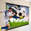 Roll Up Projector Screen Support Bars Wall Mounted Hanging Metal Loops Grey - Image 1