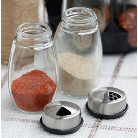 Rotating Spice Rack for Kitchen Cabinet and Counter with 6 Glass Shaker Jars and Organizer - Image 2