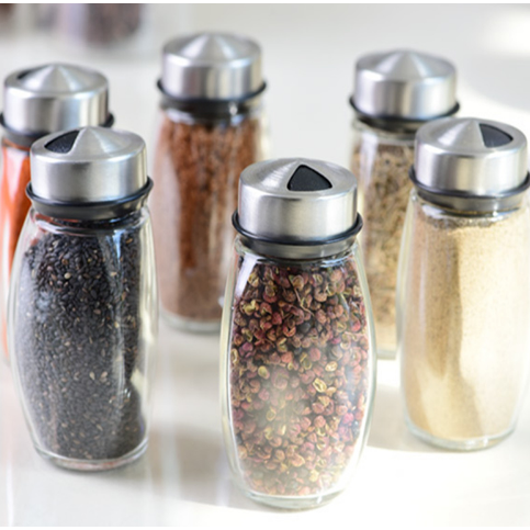 Rotating Spice Rack for Kitchen Cabinet and Counter with 6 Glass Shaker Jars and Organizer - Image 3