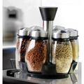 Rotating Spice Rack for Kitchen Cabinet and Counter with 6 Glass Shaker Jars and Organizer - Image 4