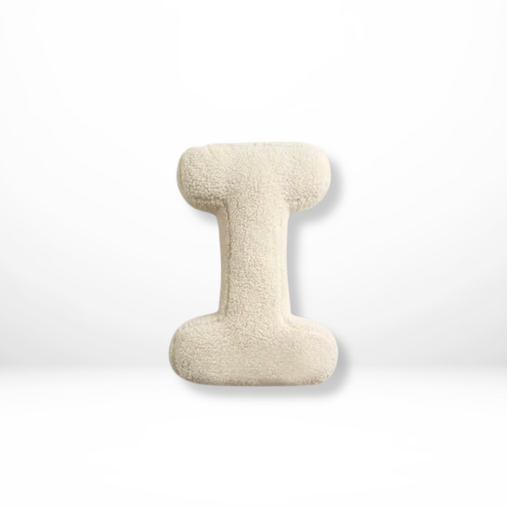 Rounded Edge Letter Pillow Alphabet Shaped Sherpa Plush Throw Decor For Bedroom - Image 10