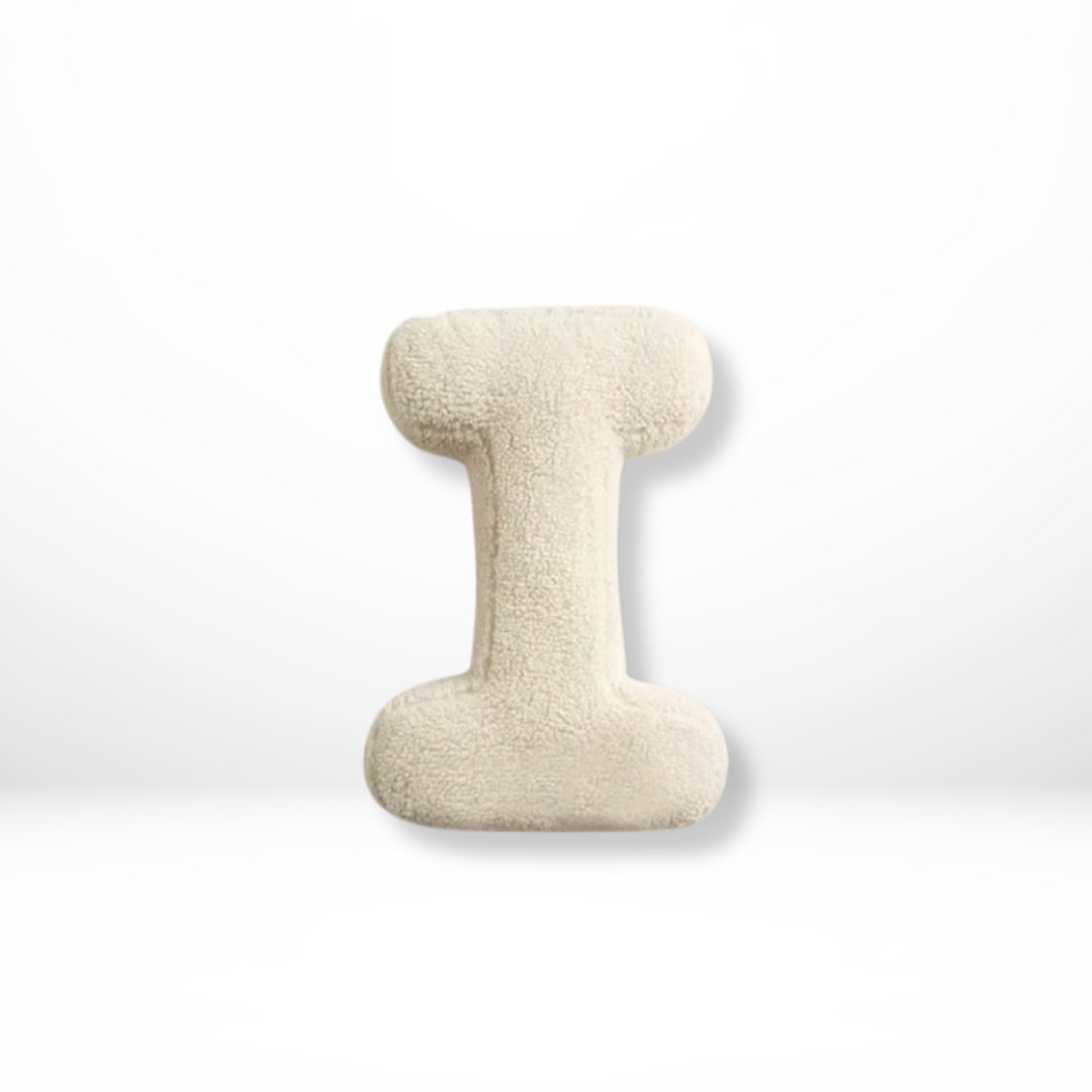 Rounded Edge Letter Pillow Alphabet Shaped Sherpa Plush Throw Decor For Bedroom - Image 10
