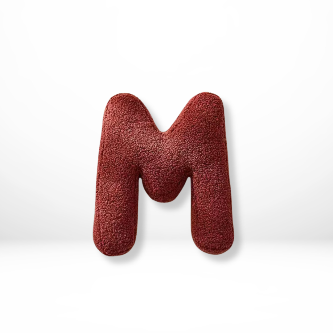 Rounded Edge Letter Pillow Alphabet Shaped Sherpa Plush Throw Decor For Bedroom - Image 14