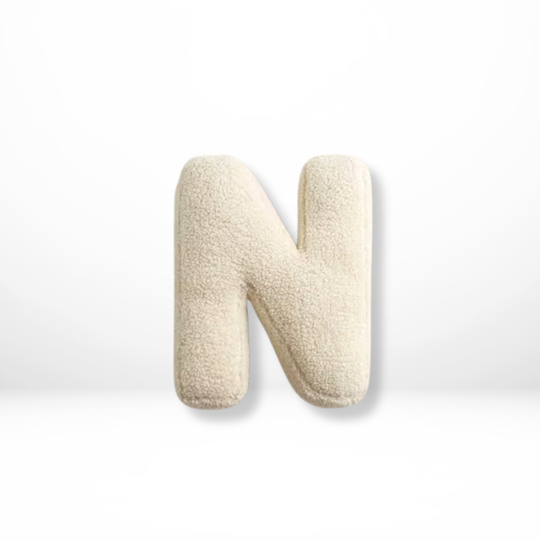 Rounded Edge Letter Pillow Alphabet Shaped Sherpa Plush Throw Decor For Bedroom - Image 15
