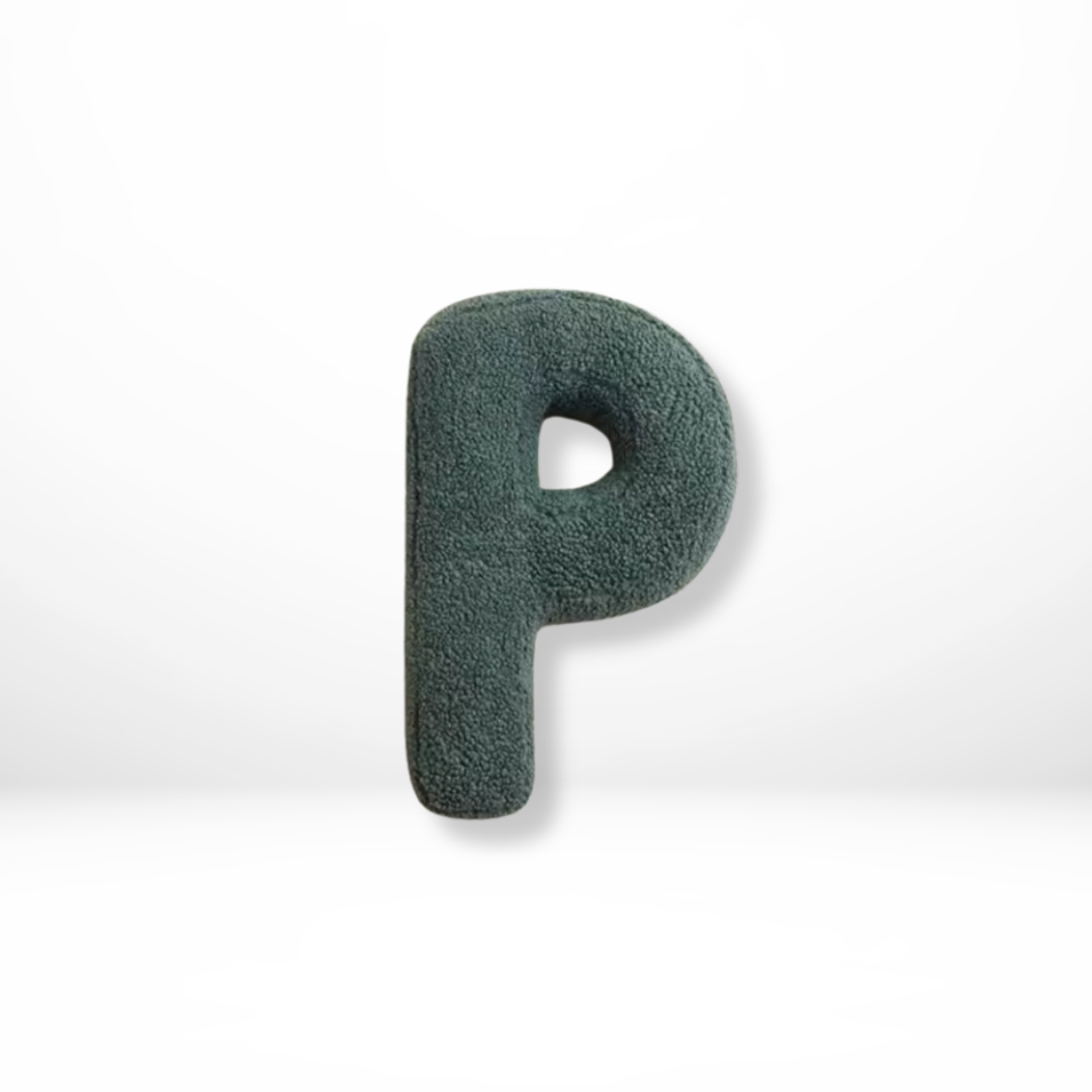 Rounded Edge Letter Pillow Alphabet Shaped Sherpa Plush Throw Decor For Bedroom - Image 17