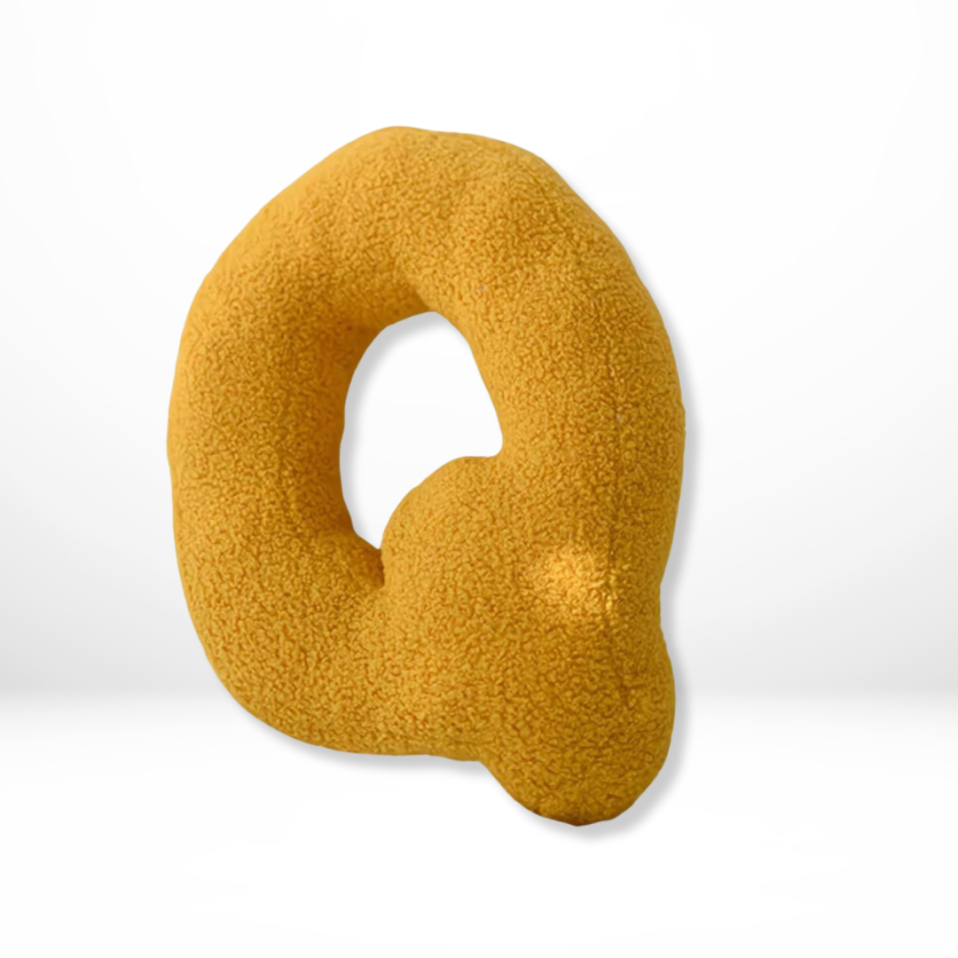 Rounded Edge Letter Pillow Alphabet Shaped Sherpa Plush Throw Decor For Bedroom - Image 18