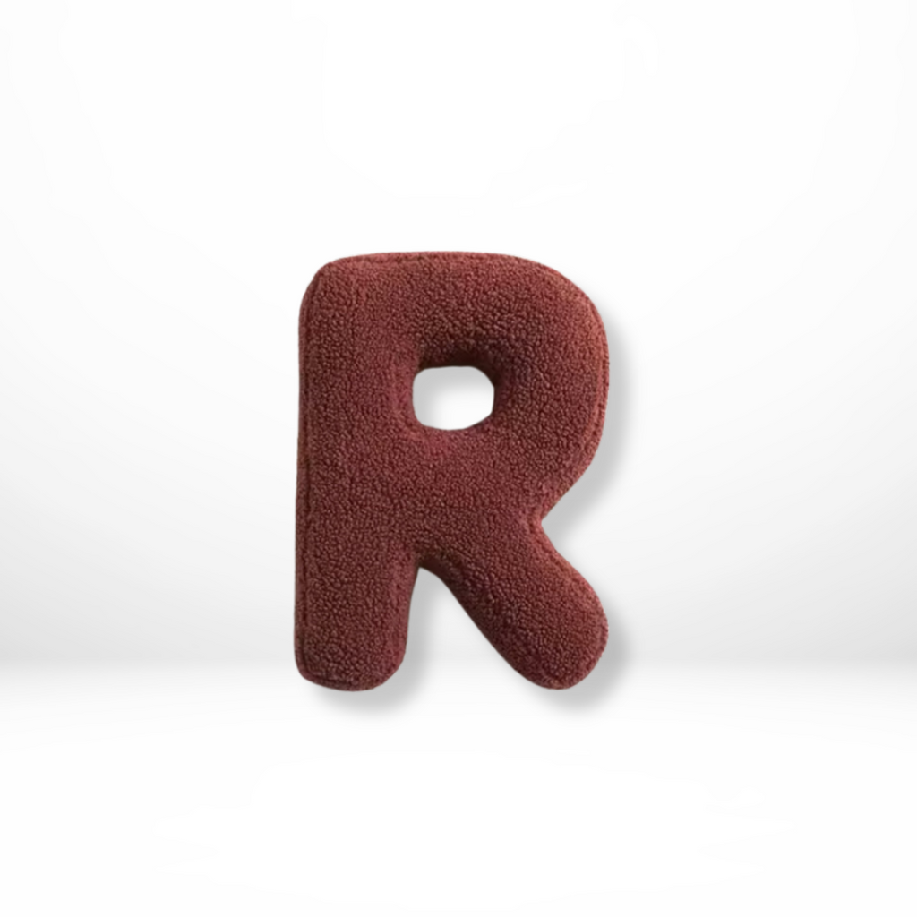 Rounded Edge Letter Pillow Alphabet Shaped Sherpa Plush Throw Decor For Bedroom - Image 19
