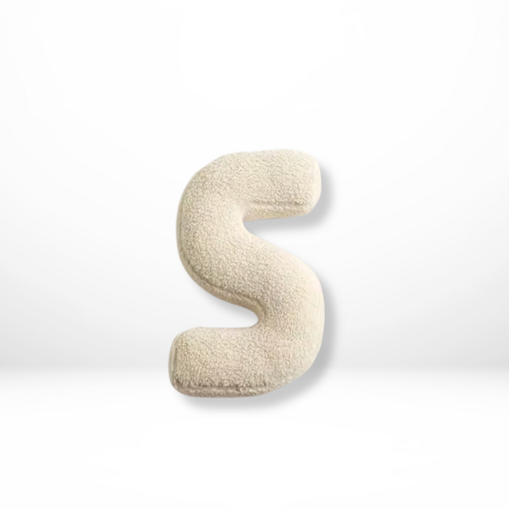 Rounded Edge Letter Pillow Alphabet Shaped Sherpa Plush Throw Decor For Bedroom - Image 20