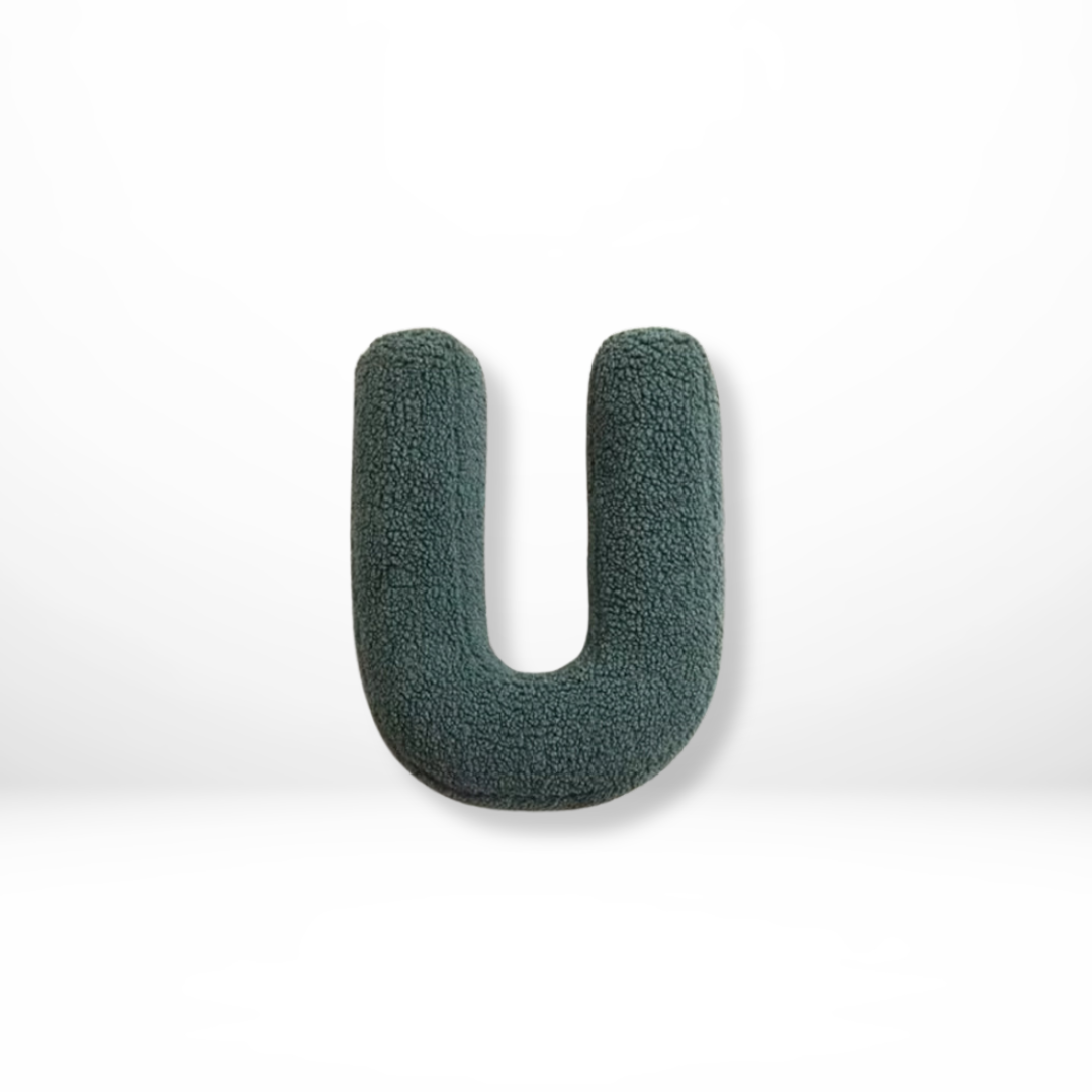 Rounded Edge Letter Pillow Alphabet Shaped Sherpa Plush Throw Decor For Bedroom - Image 22