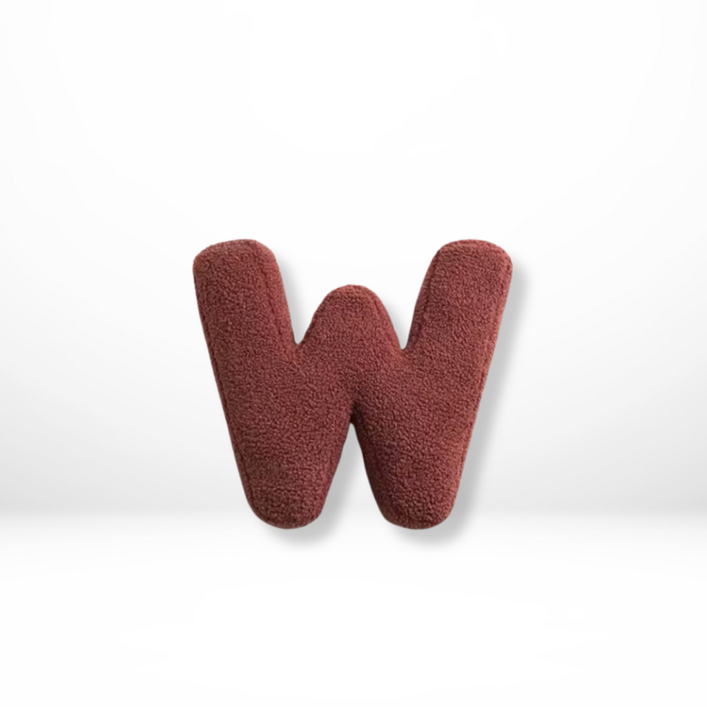 Rounded Edge Letter Pillow Alphabet Shaped Sherpa Plush Throw Decor For Bedroom - Image 24