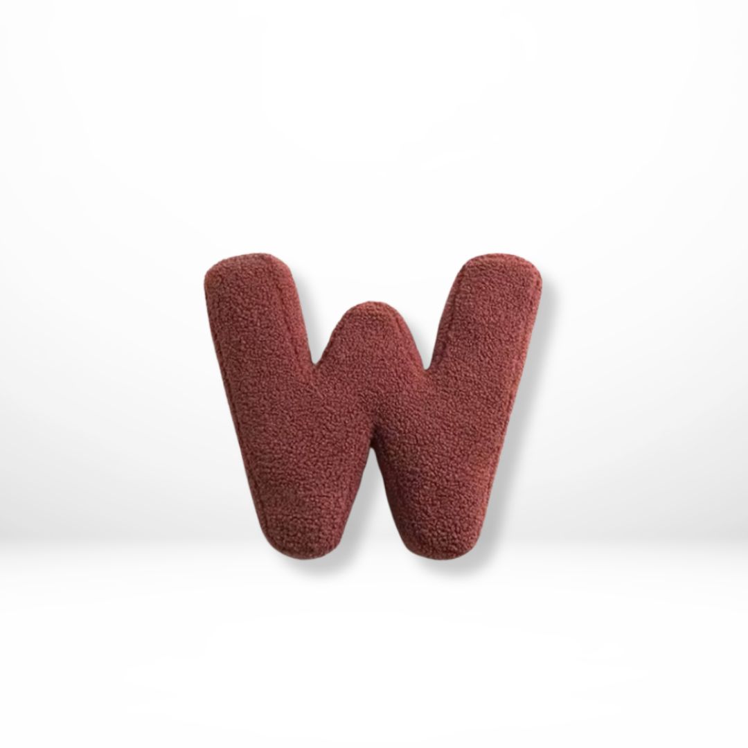 Rounded Edge Letter Pillow Alphabet Shaped Sherpa Plush Throw Decor For Bedroom - Image 24