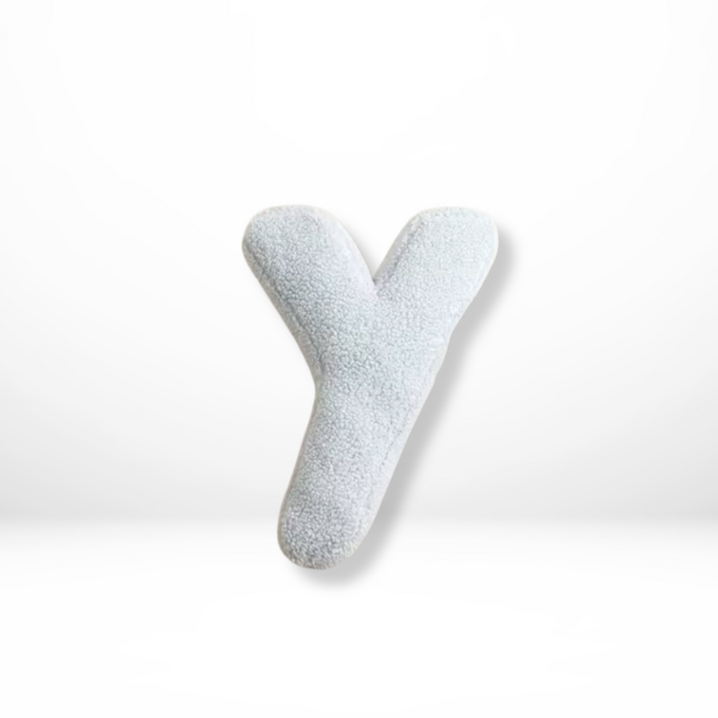 Rounded Edge Letter Pillow Alphabet Shaped Sherpa Plush Throw Decor For Bedroom - Image 26