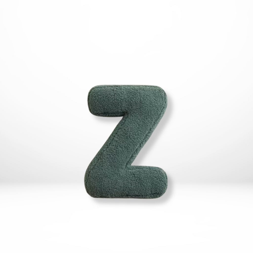 Rounded Edge Letter Pillow Alphabet Shaped Sherpa Plush Throw Decor For Bedroom - Image 27