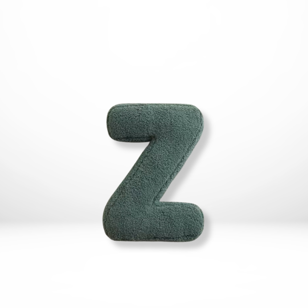 Rounded Edge Letter Pillow Alphabet Shaped Sherpa Plush Throw Decor For Bedroom - Image 27