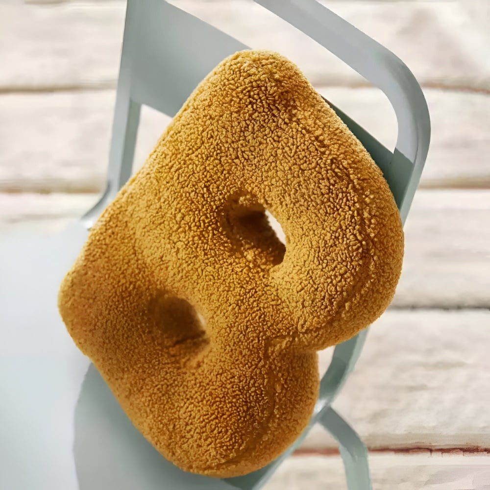 Rounded Edge Letter Pillow Alphabet Shaped Sherpa Plush Throw Decor For Bedroom - Image 29