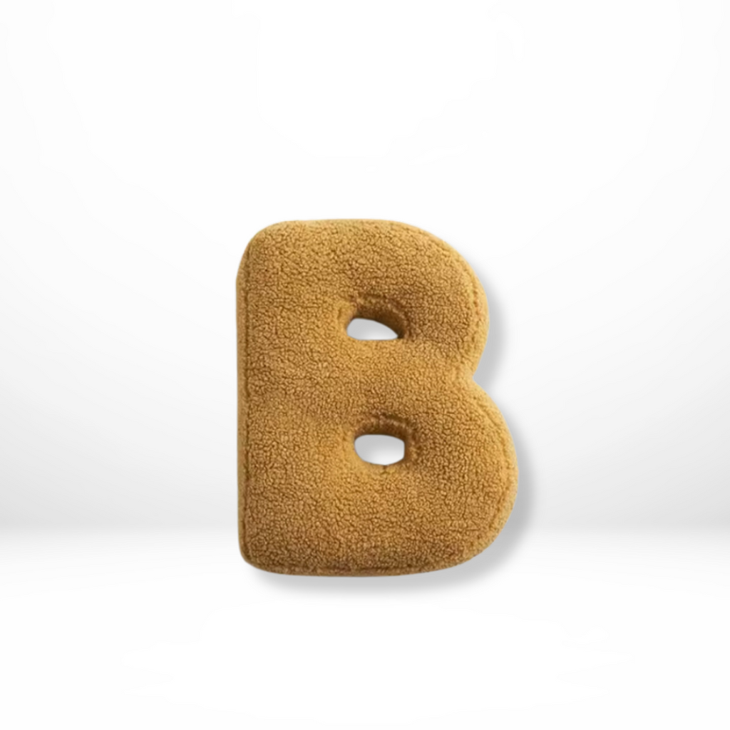Rounded Edge Letter Pillow Alphabet Shaped Sherpa Plush Throw Decor For Bedroom - Image 3