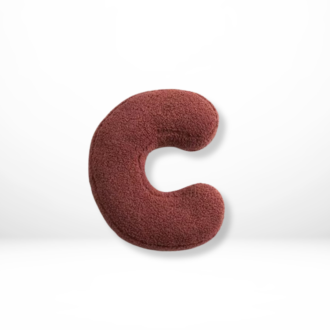 Rounded Edge Letter Pillow Alphabet Shaped Sherpa Plush Throw Decor For Bedroom - Image 4
