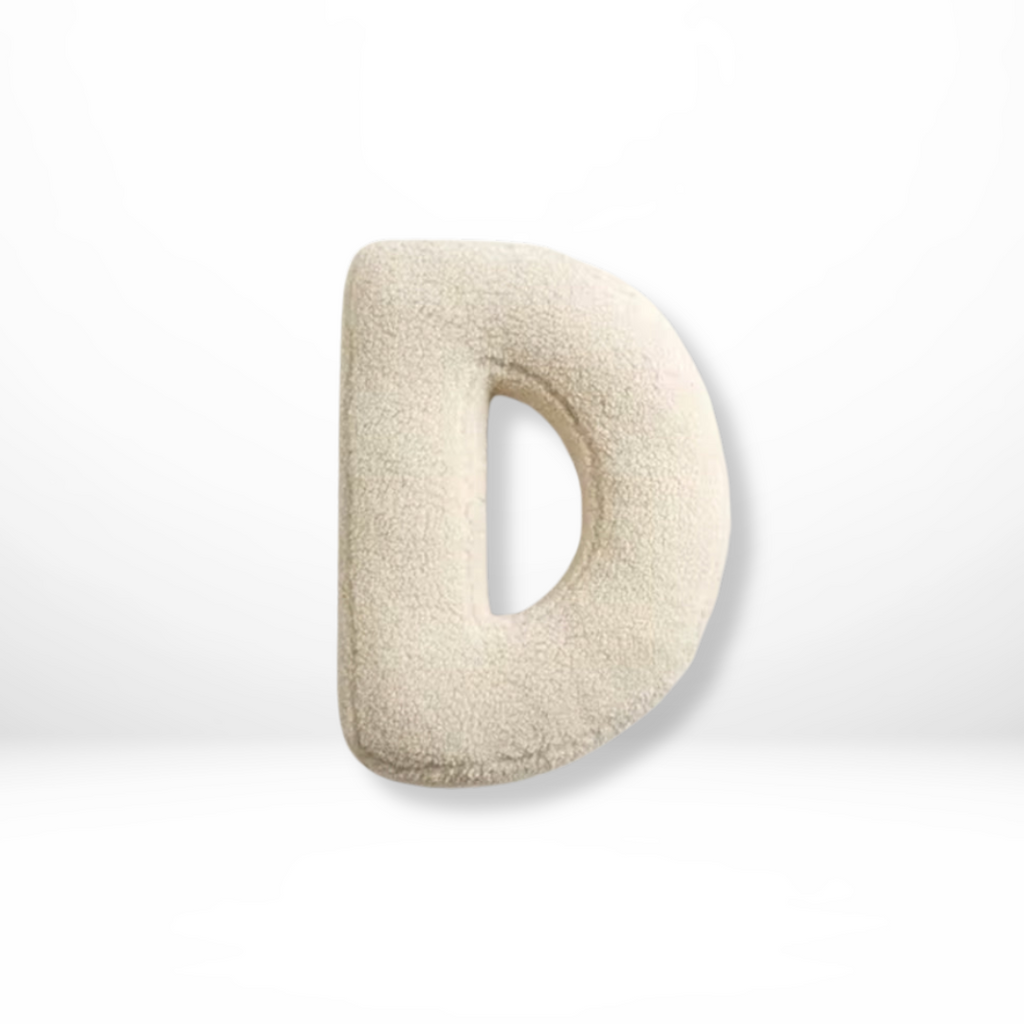 Rounded Edge Letter Pillow Alphabet Shaped Sherpa Plush Throw Decor For Bedroom - Image 5